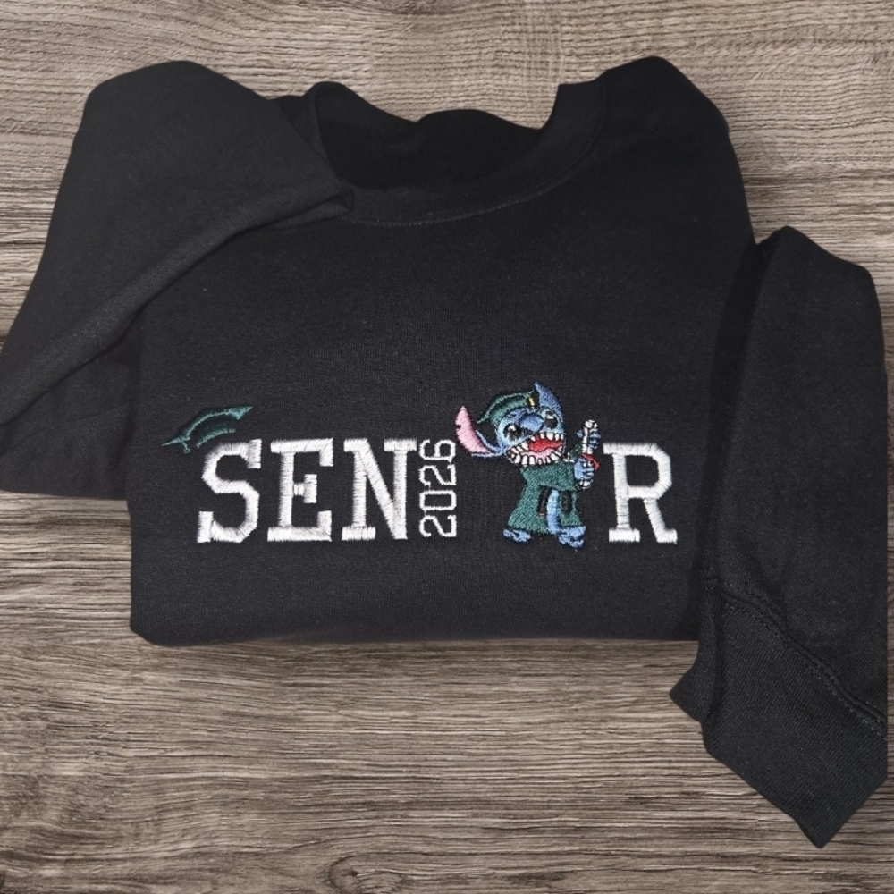 Black Senior Graphic Kids Sweatshirt